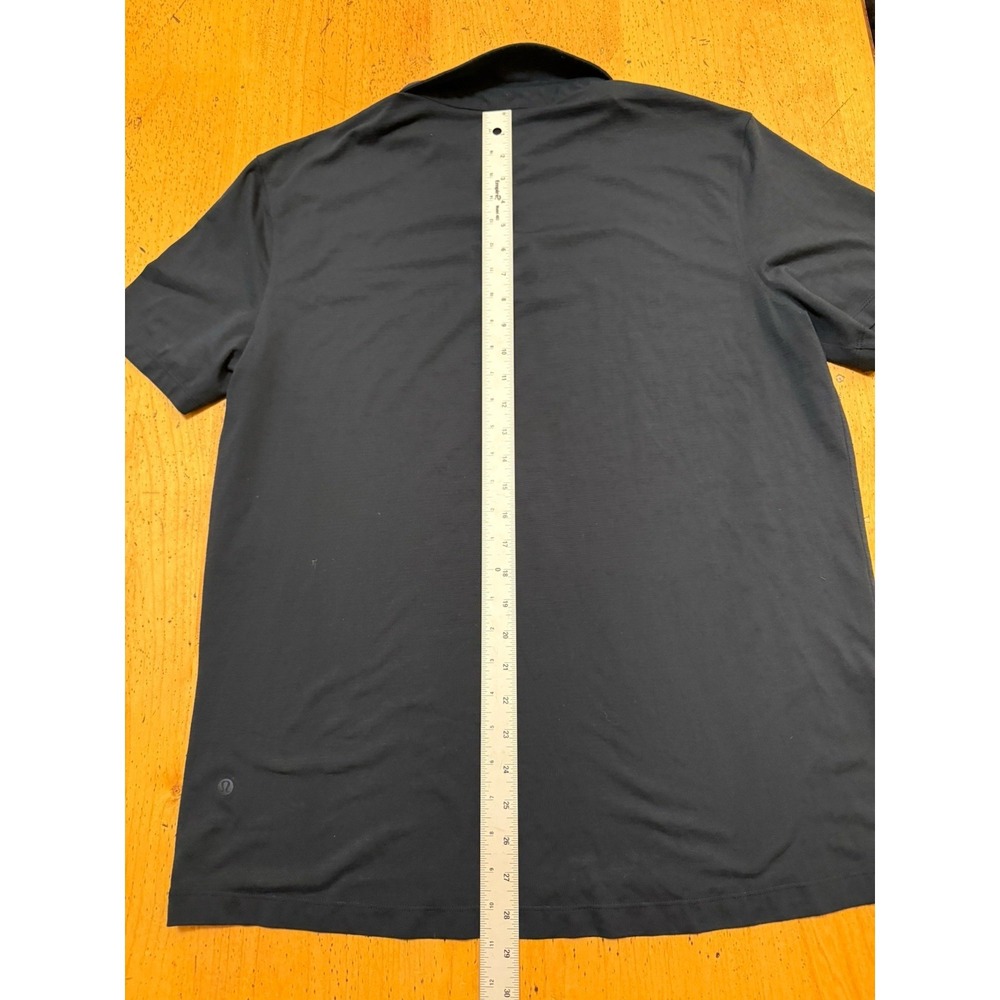Lululemon Evolution Polo Shirt Mens Large L Navy Blue Short Sleeve Athletic Golf - Picture 4 of 5